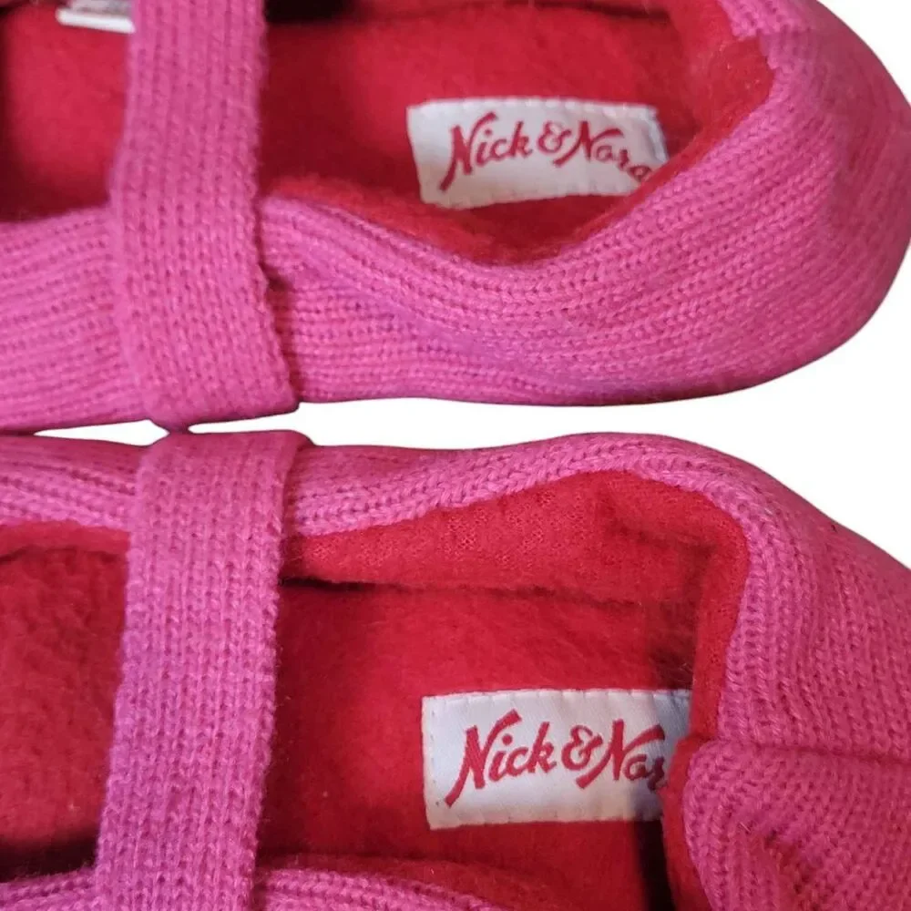 Girls Youth Small/Medium Nick & Nora Mary Jane House Slippers Pink w Scotty Dog